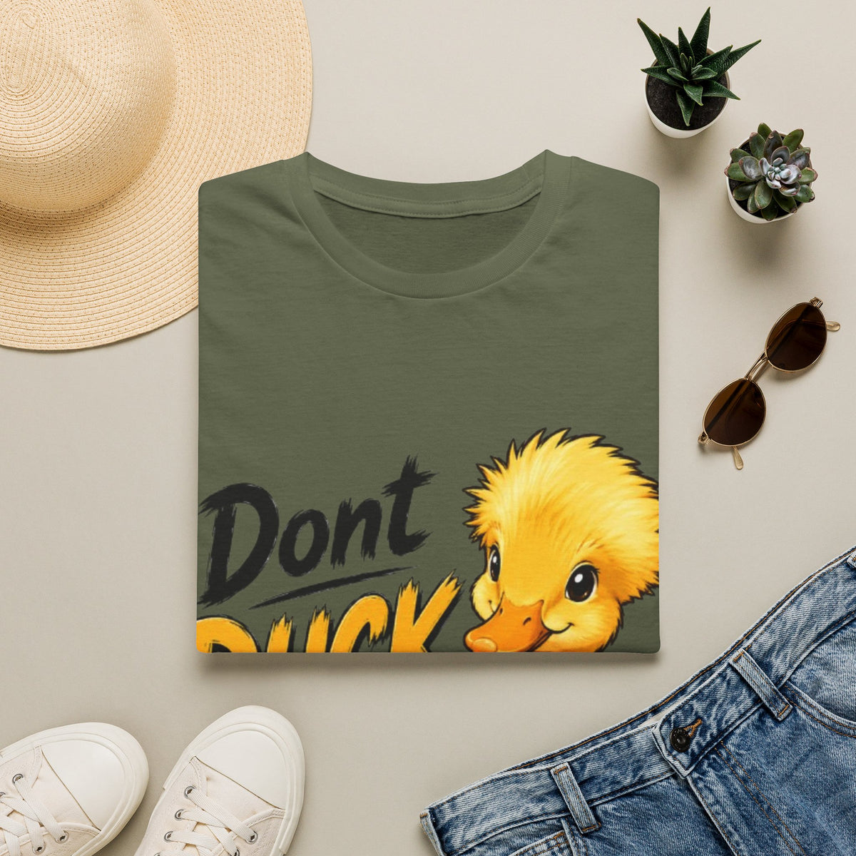 Don't Duck With Me Adult T-Shirt — Cute Yellow Duck Graphic Tee