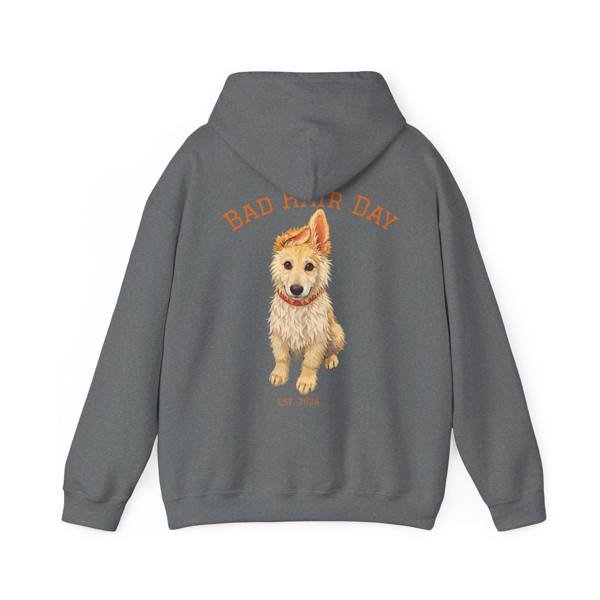 Bad Hair Day Puppy Adult Hoodie | Cute Dog Illustration Sweatshirt