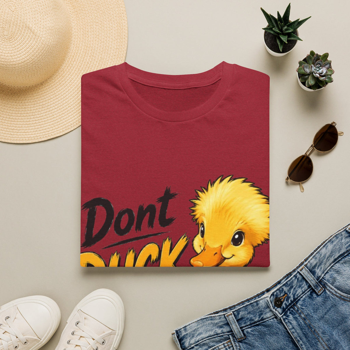 Don't Duck With Me Adult T-Shirt — Cute Yellow Duck Graphic Tee