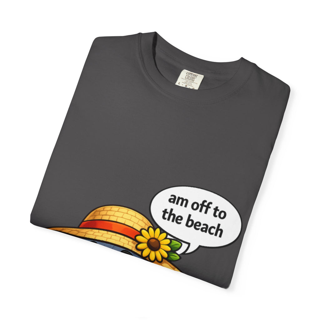 Golf Ball Graphic Tee — "am off to the beach" Cute Summer Golf T-Shirt