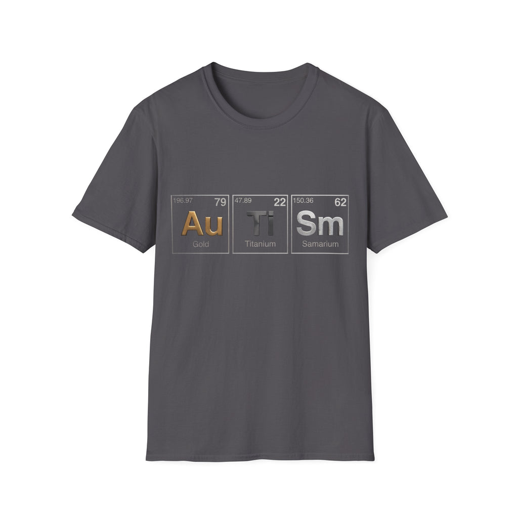 Adult T-Shirt — 'Au Ti Sm' Periodic Table Autism Awareness Tee