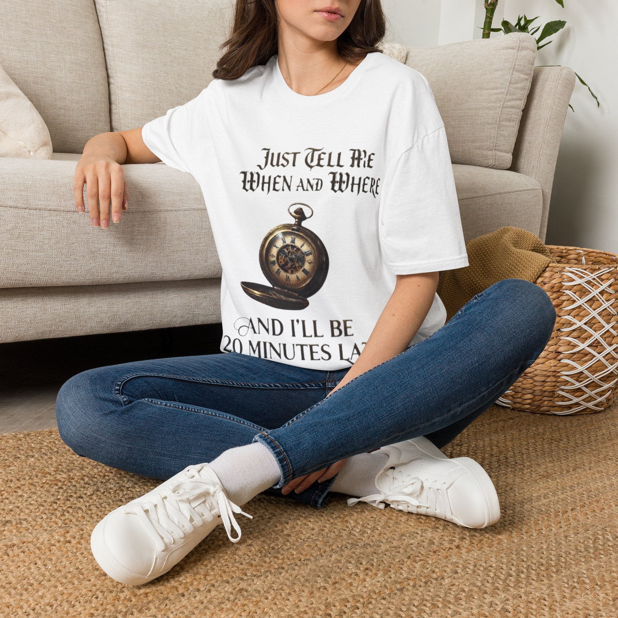 Pocket Watch Adult T-Shirt — "Just Tell Me When and Where" Vintage Timepiece Tee