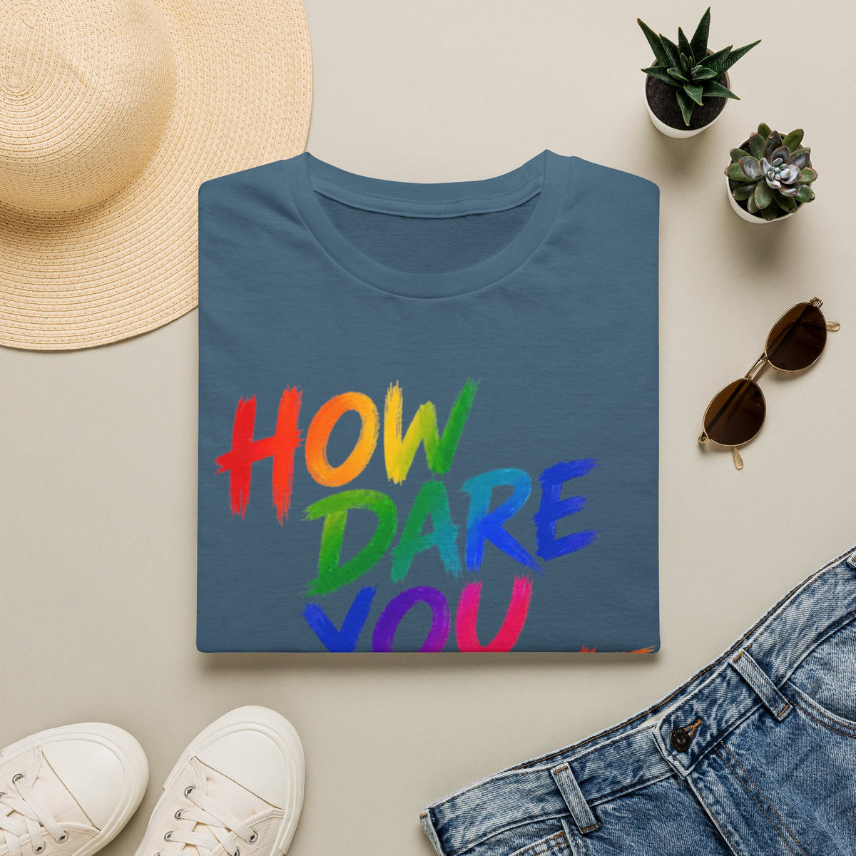 How Dare You Assume I’m Straight Adult T-Shirt — Rainbow Pride Graphic Tee