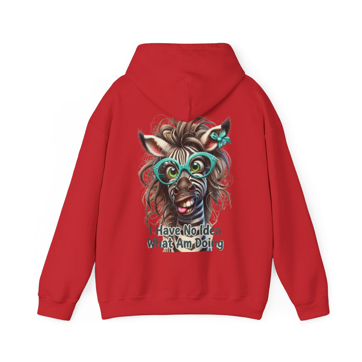 Funny Zebra Adult Hoodie — 'I Have No Idea What I Am Doing' Graphic Pullover