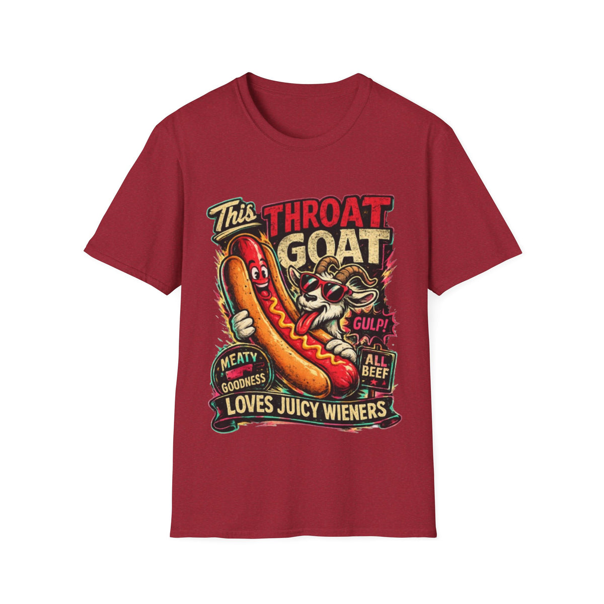 This Throat Goat Adult T-Shirt — Retro Hot Dog Graphic Tee