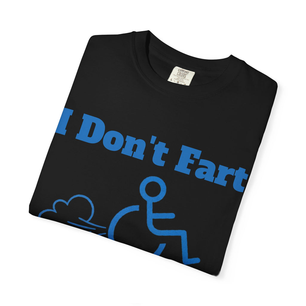 Graphic Adult T-shirt — "I Don't Fart I Turbo Boost" Wheelchair Humor Tee