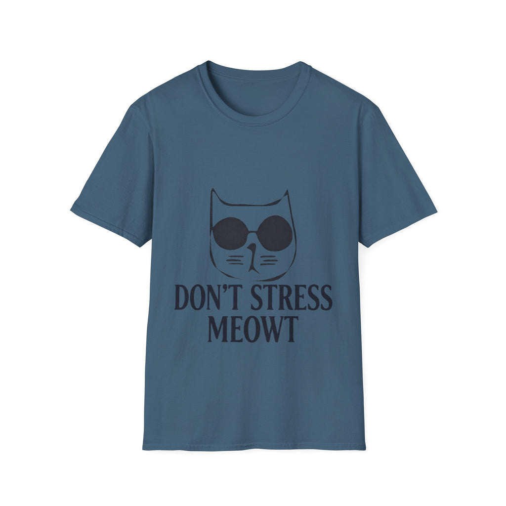 Cat Graphic Adult T-Shirt — "Don't Stress Meowt" Relaxed Tee for Cat Lovers