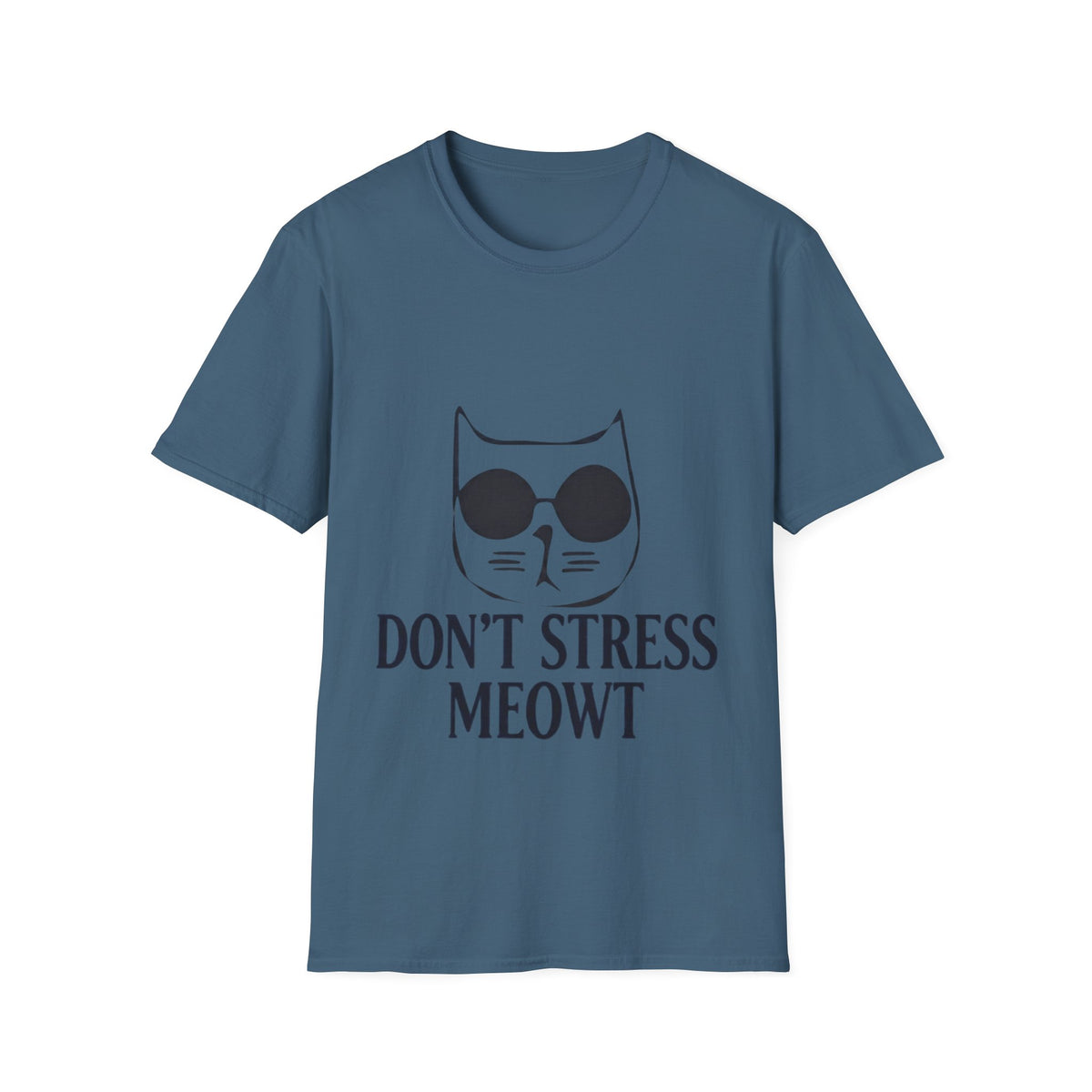 Cat Graphic Adult T-Shirt — "Don't Stress Meowt" Relaxed Tee for Cat Lovers