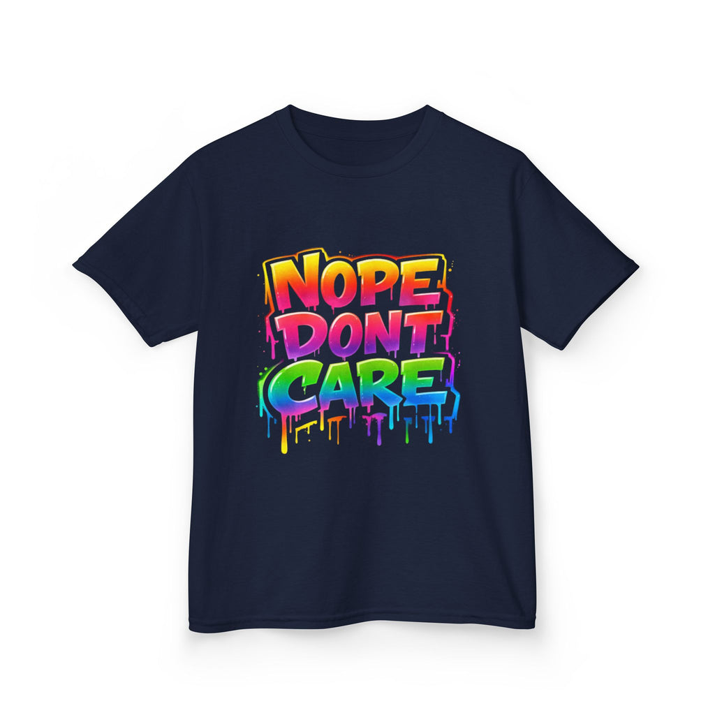 Kids T-shirt — Funny "Nope Don't Care-Lover Graphic