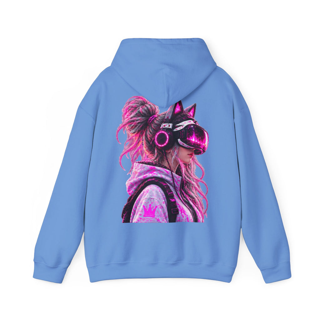 Cyberpunk VR Adult Hoodie — Neon Retro Gamer Aesthetic