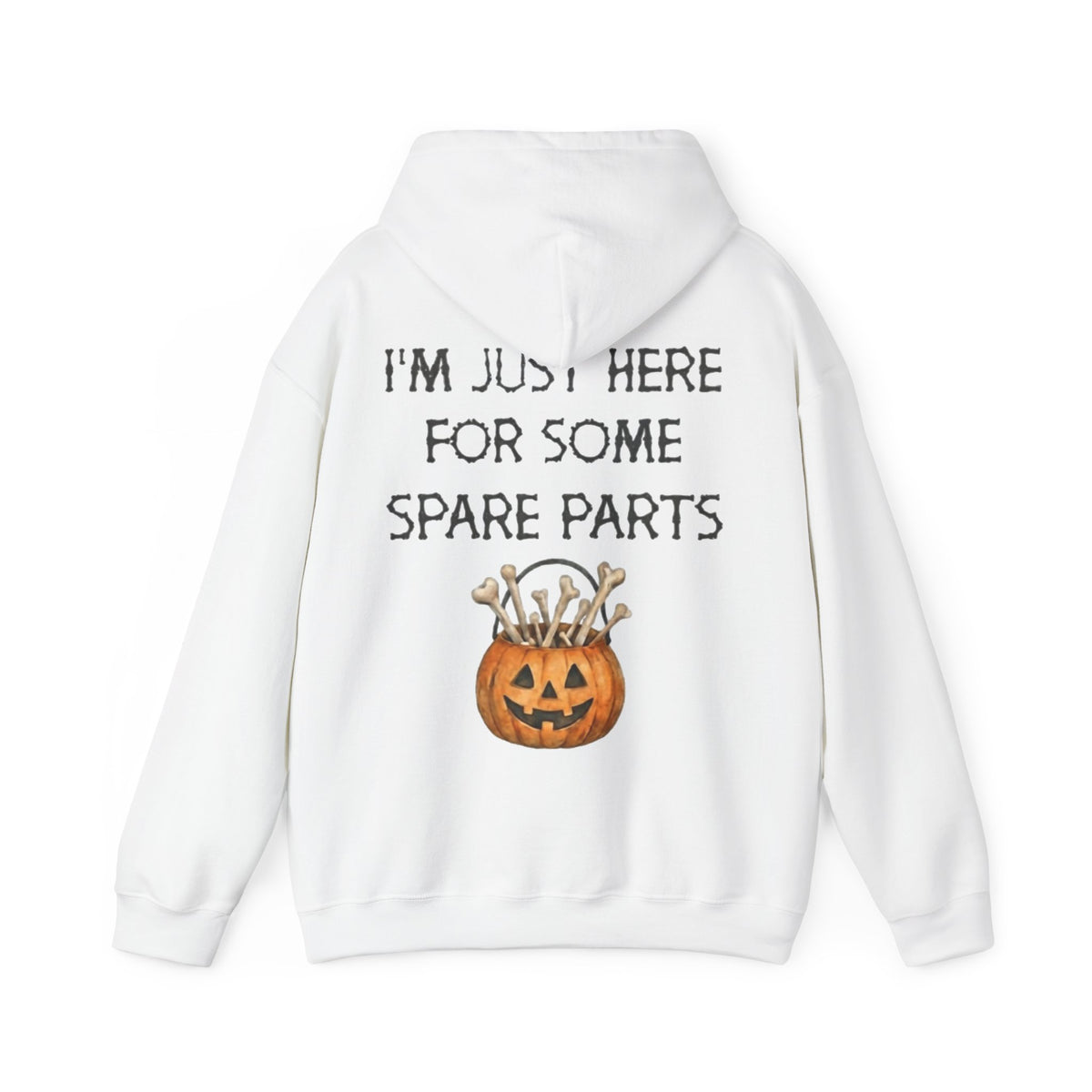 Halloween Pumpkin 'I'm Just Here for Some Spare Parts' Adult Hoodie