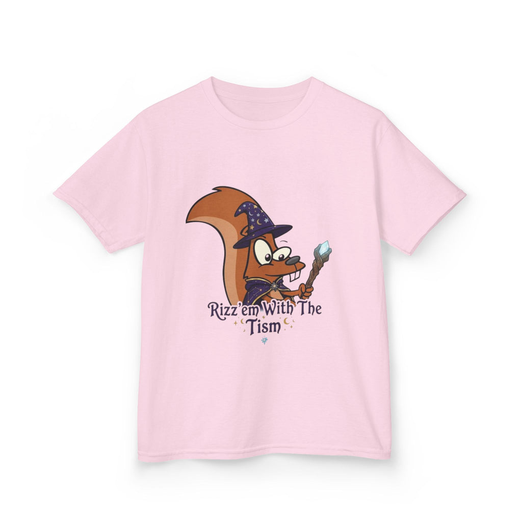 Wizard Fox kids Kids T‑Shirt — "Rizz em With The 'Tism" Cute Magical Tee