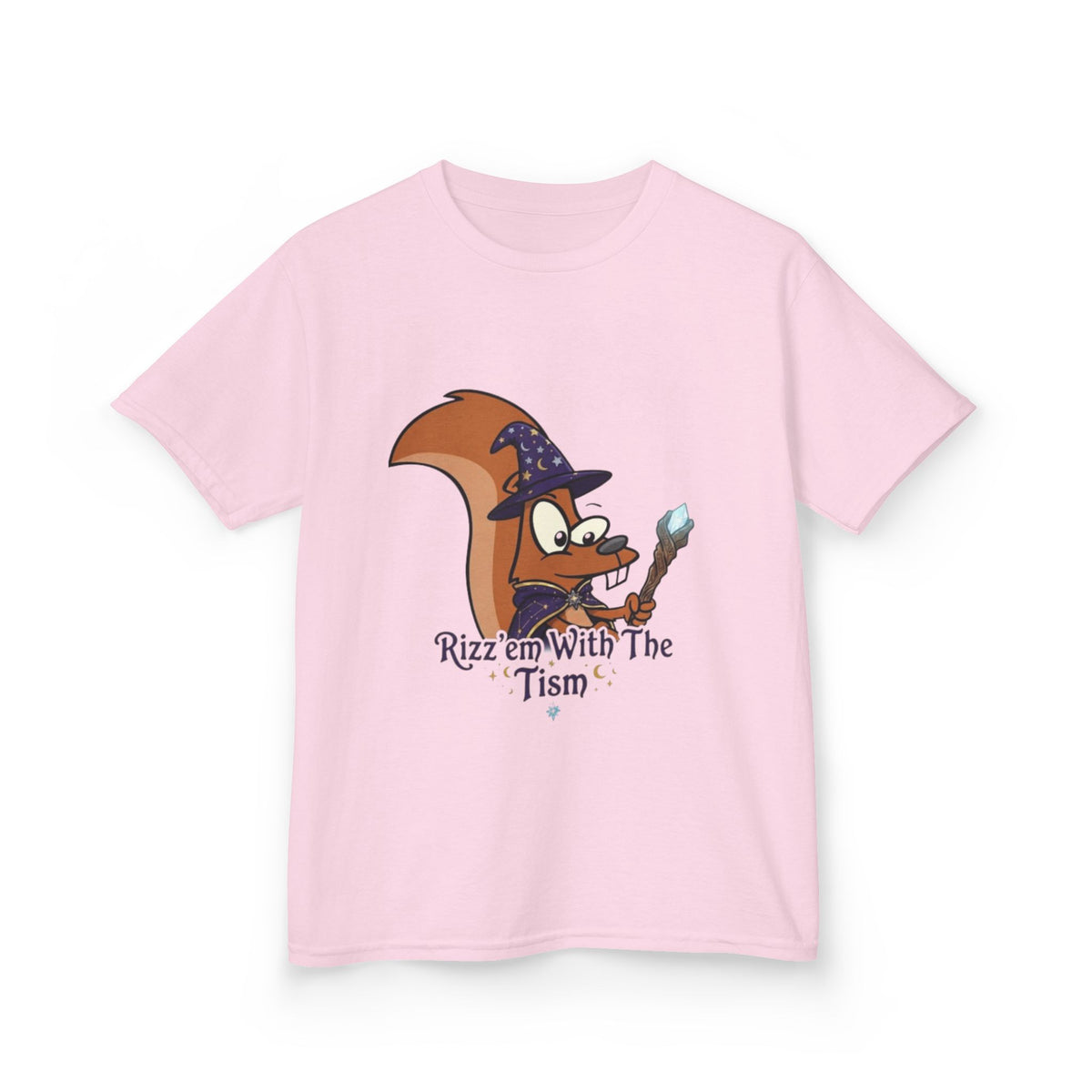 Wizard Fox kids Kids T‑Shirt — "Rizz em With The 'Tism" Cute Magical Tee