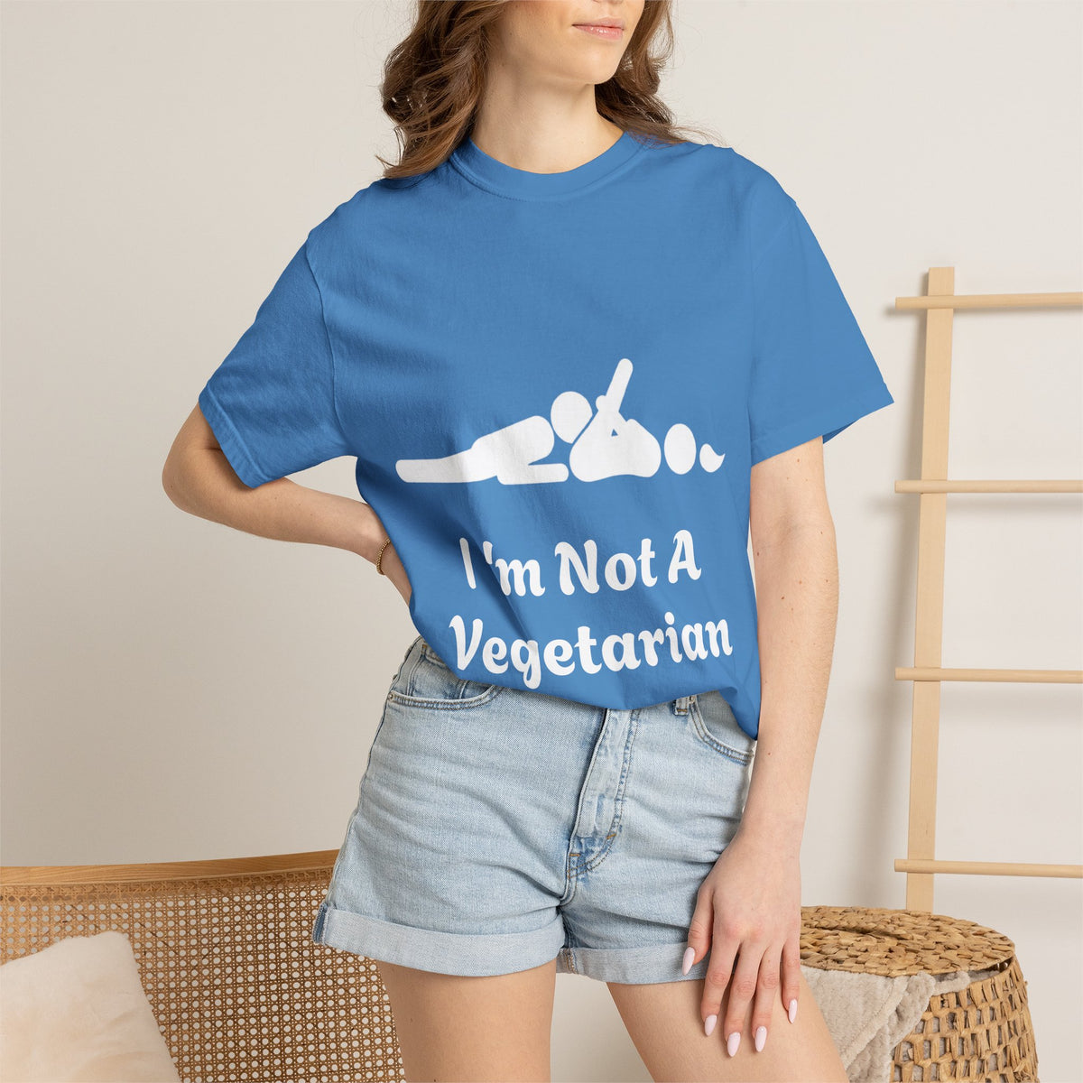 Adult T-Shirt — Funny " i'm Not a Vegetarian" Graphic Tee (Meat Lover Humor)