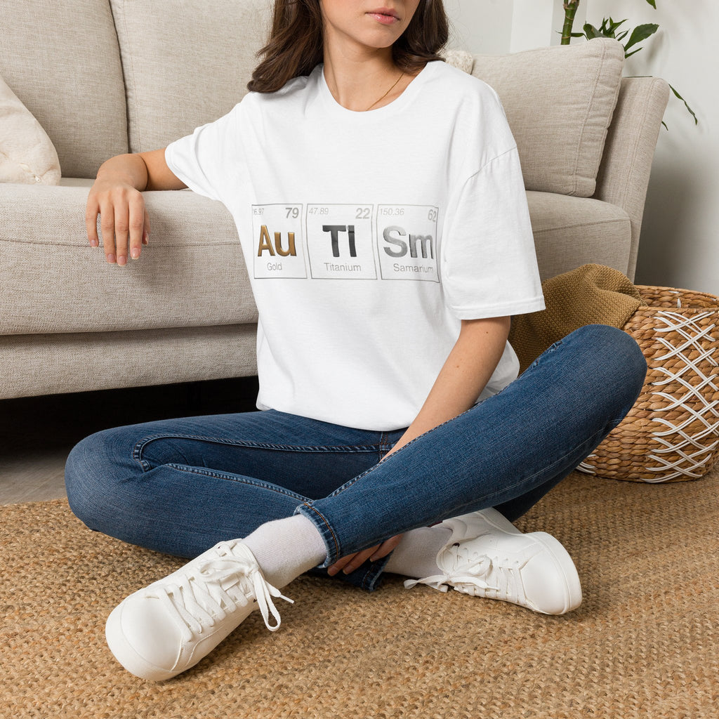 Adult T-Shirt — 'Au Ti Sm' Periodic Table Autism Awareness Tee