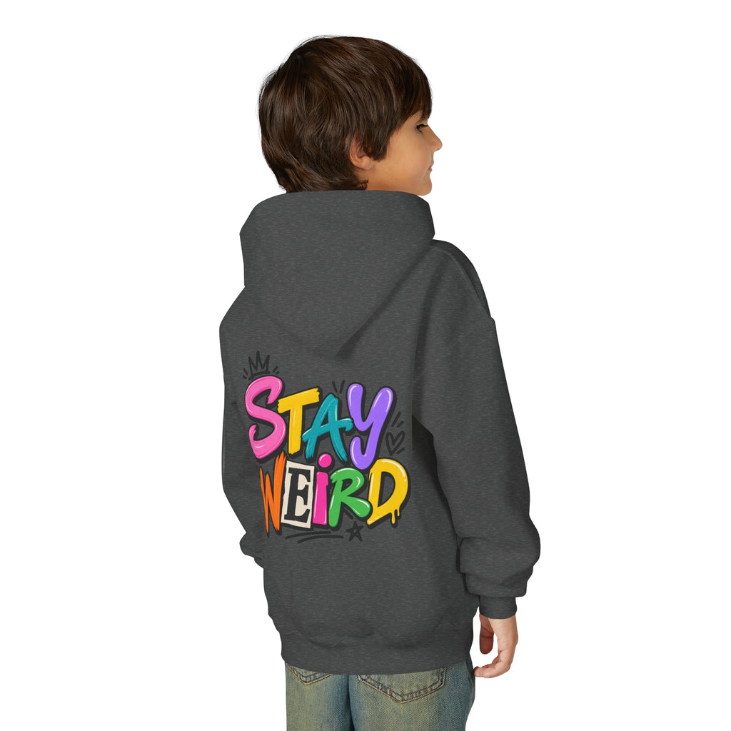 Kids Hoodie - "Stay Weird" Colorful Graffiti Graphic