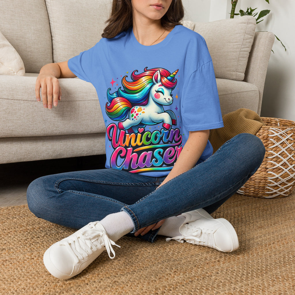 Funny Unicorn Chaser Adult T-Shirt — Rainbow Magical Unicorn Tee