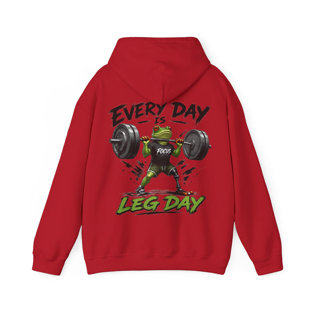 Adult Hoodie - "Every Day Is Leg Day" Frog Weightlifting Gym Hoodie