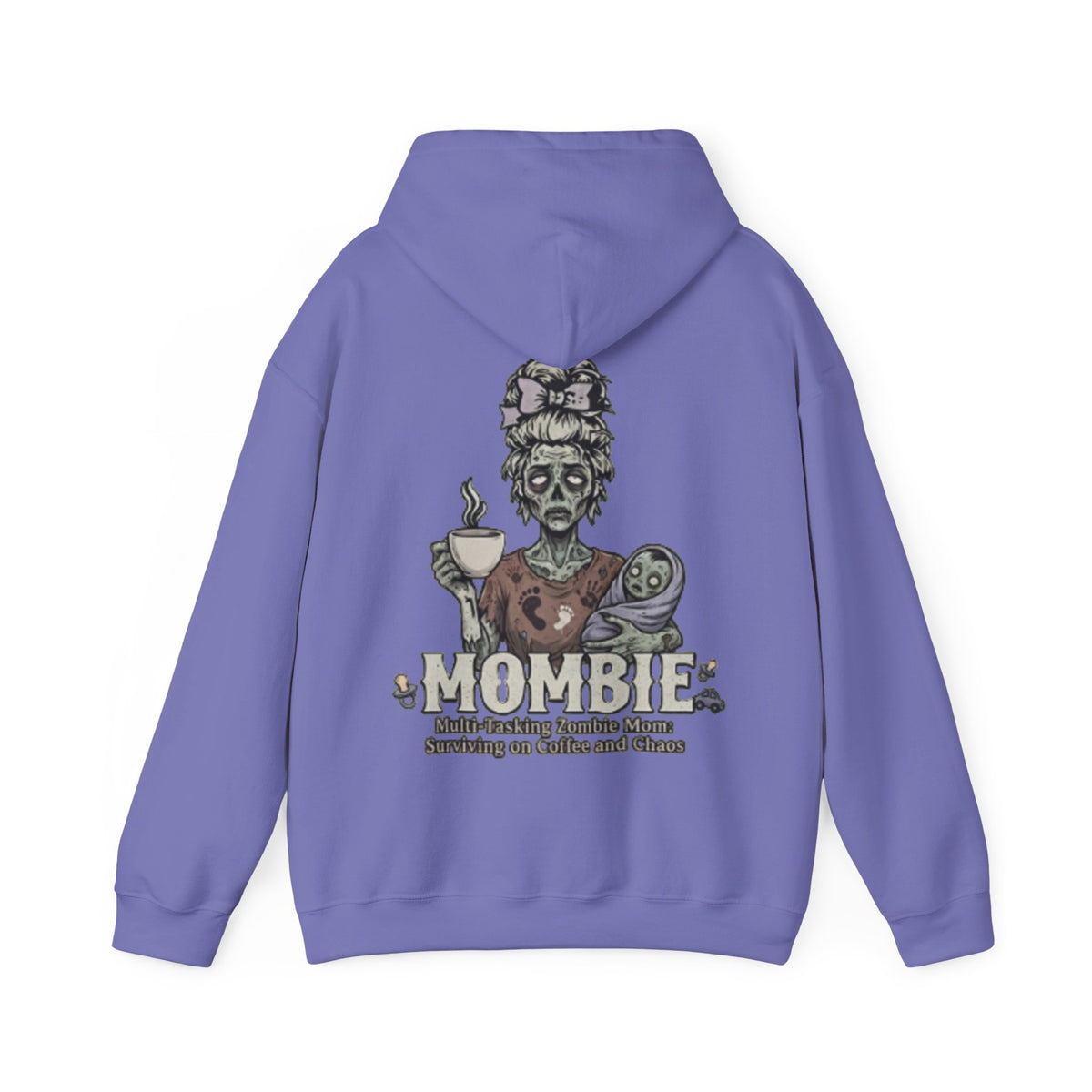 Mombie Adult Hoodie — “Mombie” Funny Coffee & Chaos Mom Sweatshirt