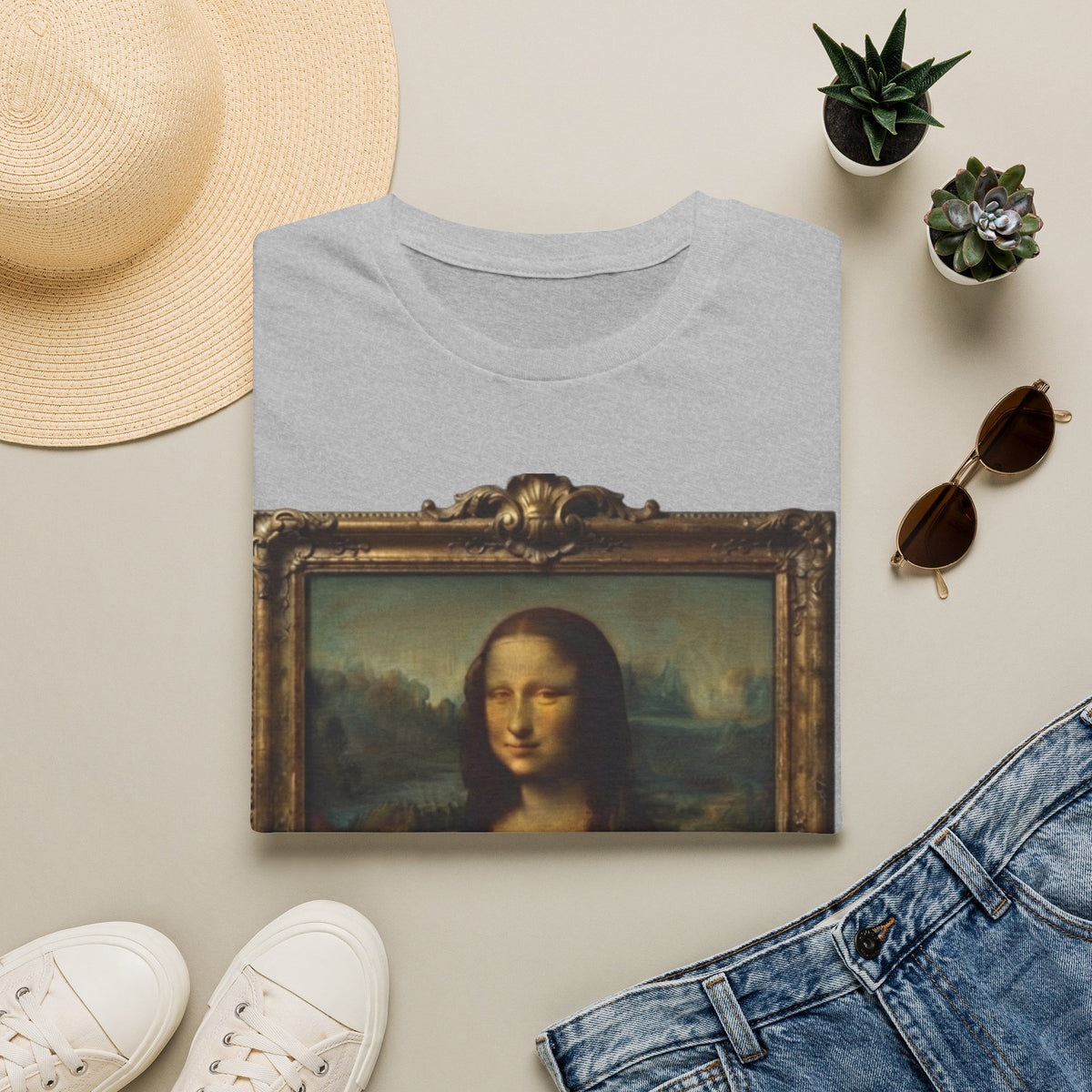 Mona Lisa Portrait Adult T-Shirt — Classic Renaissance Art Tee