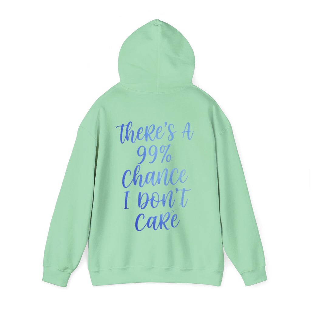 99% Chance I Don’t Care Adult Hoodie — Funny Casual Graphic Hooded Sweatshirt