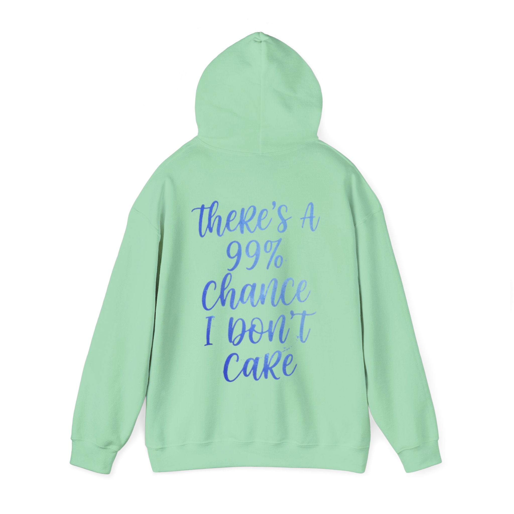 99% Chance I Don’t Care Adult Hoodie — Funny Casual Graphic Hooded Sweatshirt