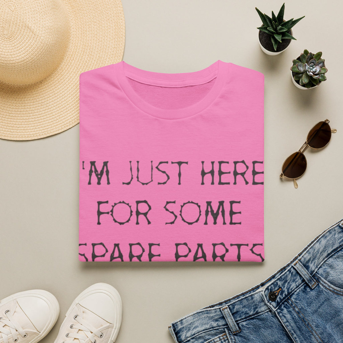 Halloween Pumpkin Jack-o'-Lantern Adult T-Shirt — "I'm Just Here For Some Spare Parts"