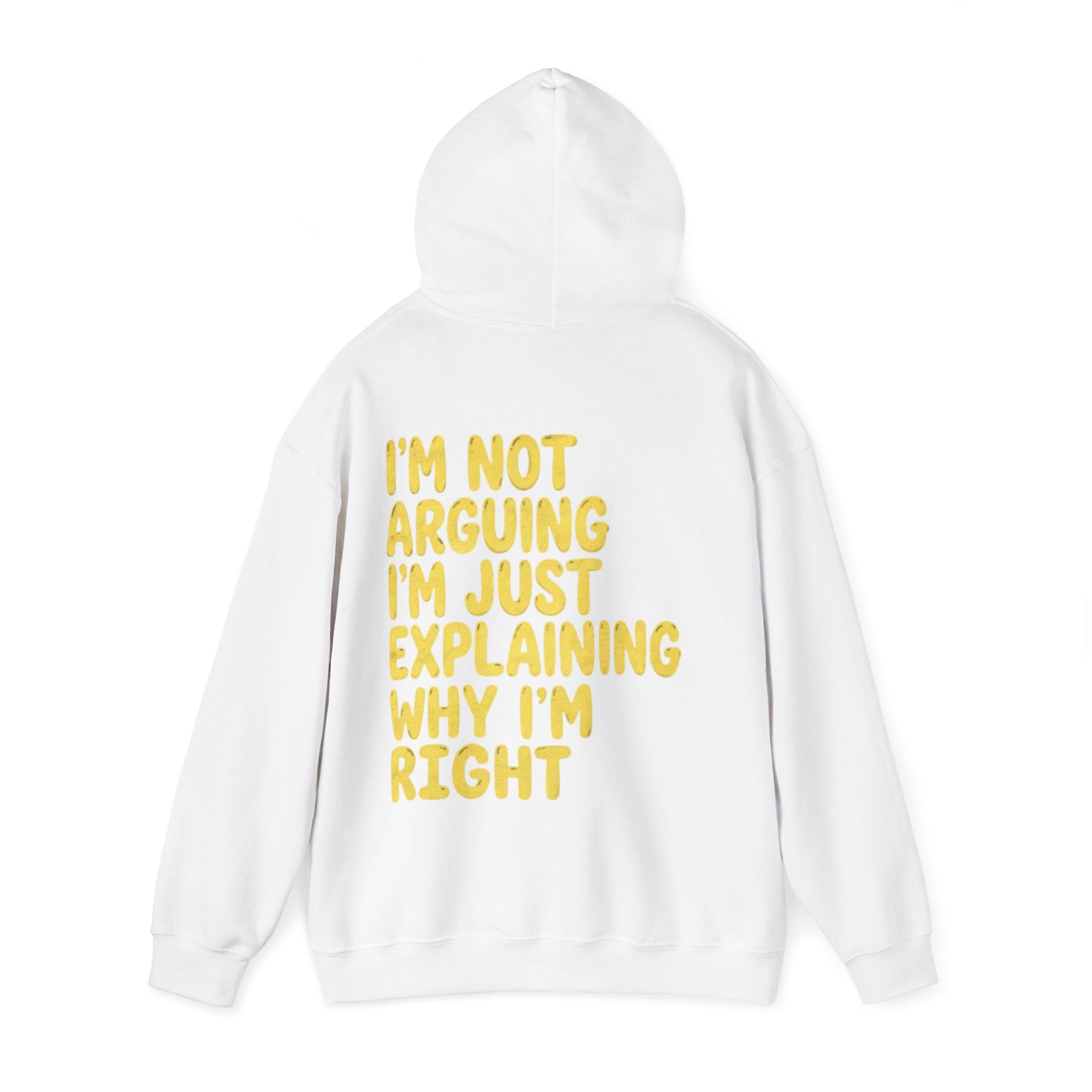 I'm Not Arguing Adult Hoodie — Funny "I'm Just Explaining Why I'm Right" Graphic Hoodie