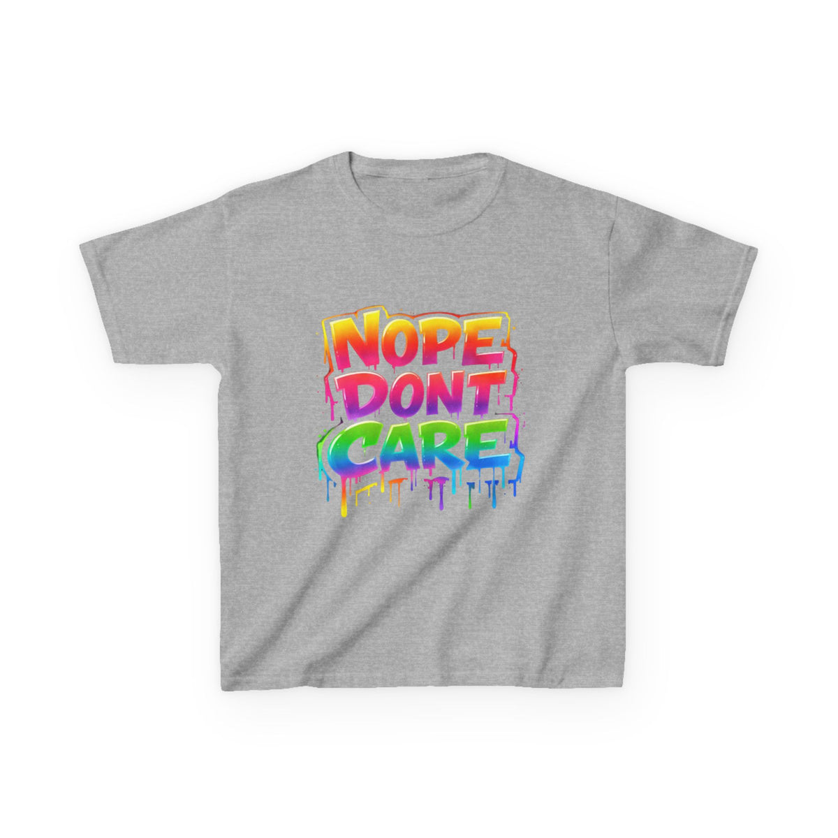 Kids T-shirt — Funny "Nope Don't Care-Lover Graphic