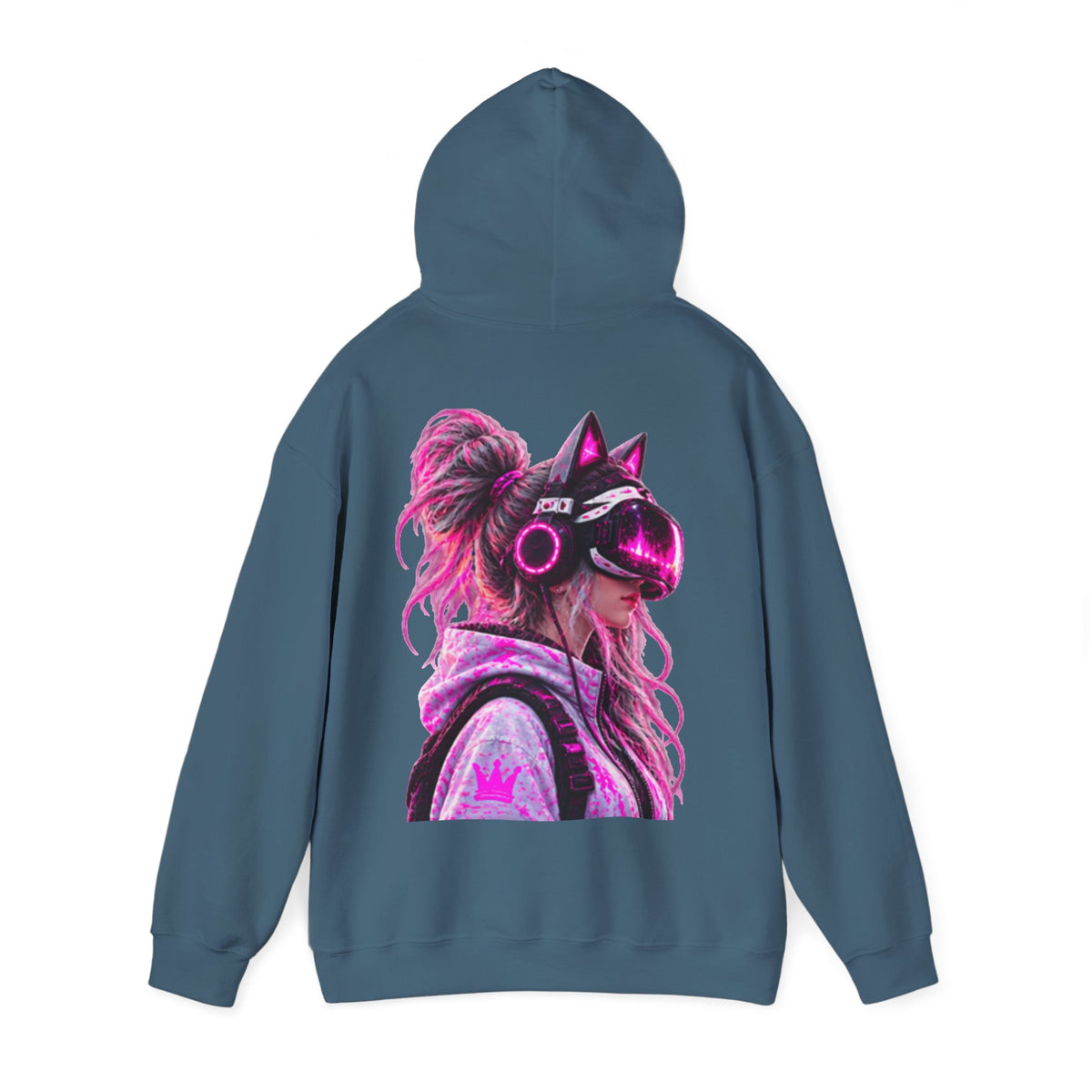Cyberpunk VR Adult Hoodie — Neon Retro Gamer Aesthetic