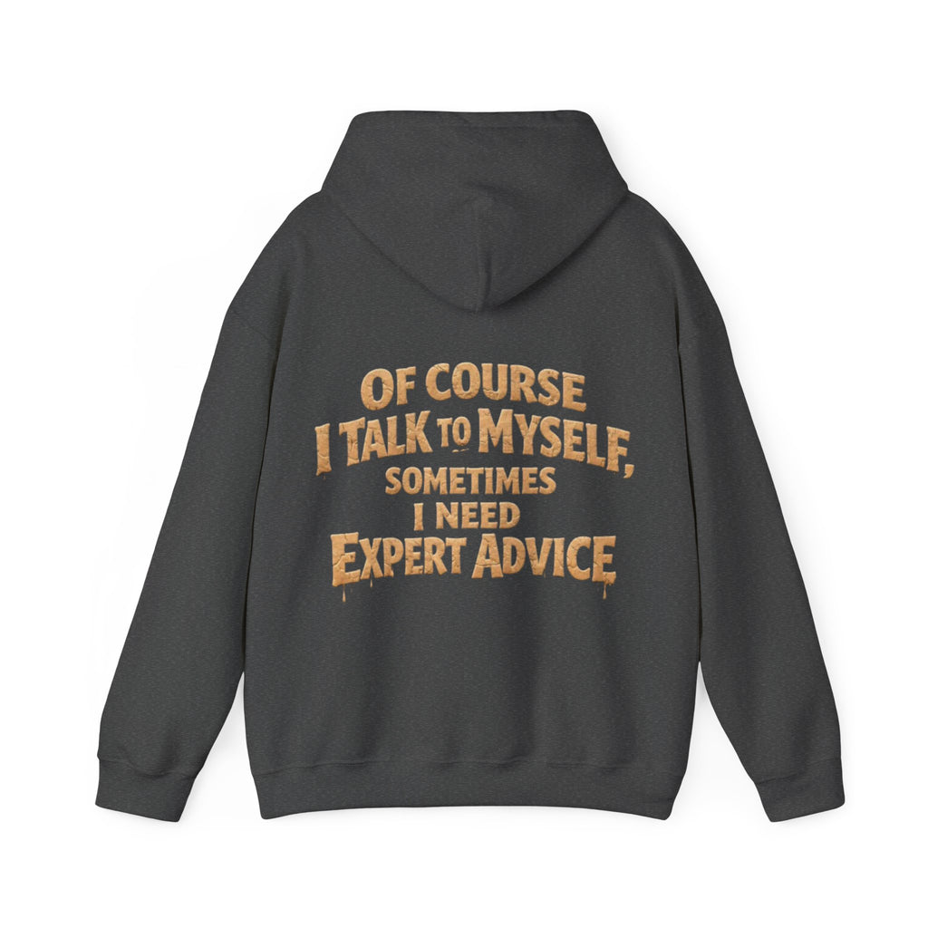 Funny "I Talk to Myself" Adult Hoodie — Expert Advice Graphic Sweatshirt