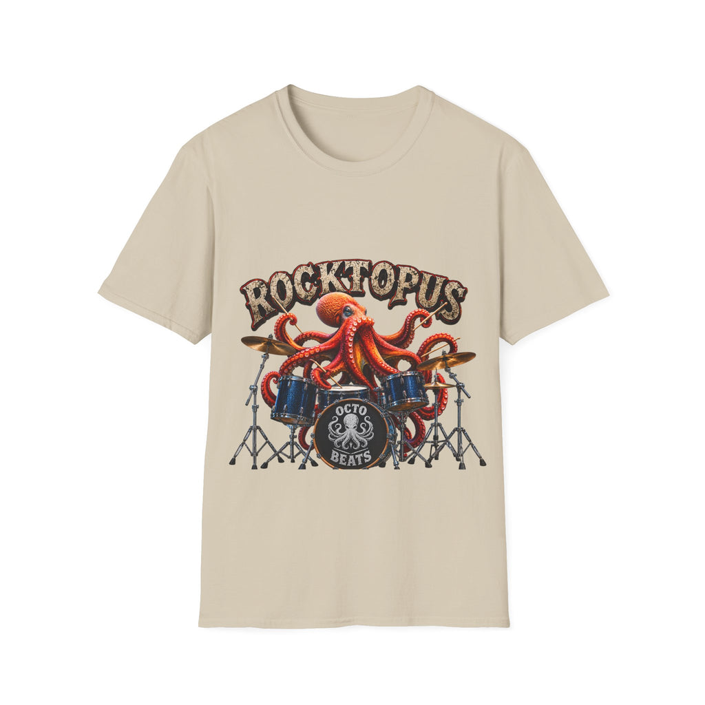 Rocktopus Drummer Adult T-Shirt — Octopus Band Vintage Rock Tee