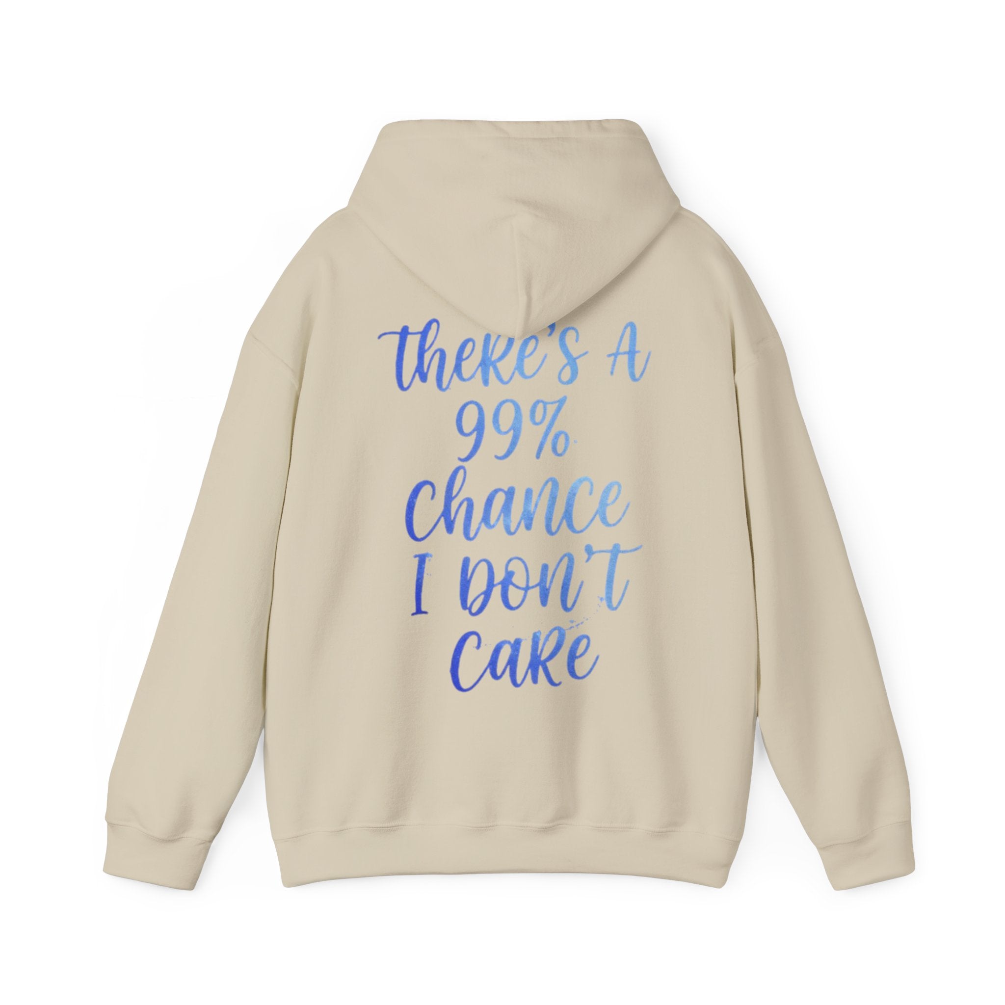 99% Chance I Don’t Care Adult Hoodie — Funny Casual Graphic Hooded Sweatshirt