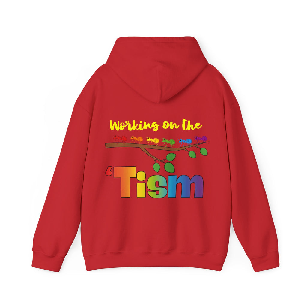 Working on the 'Tism Adult Hoodie | Rainbow Branch Design