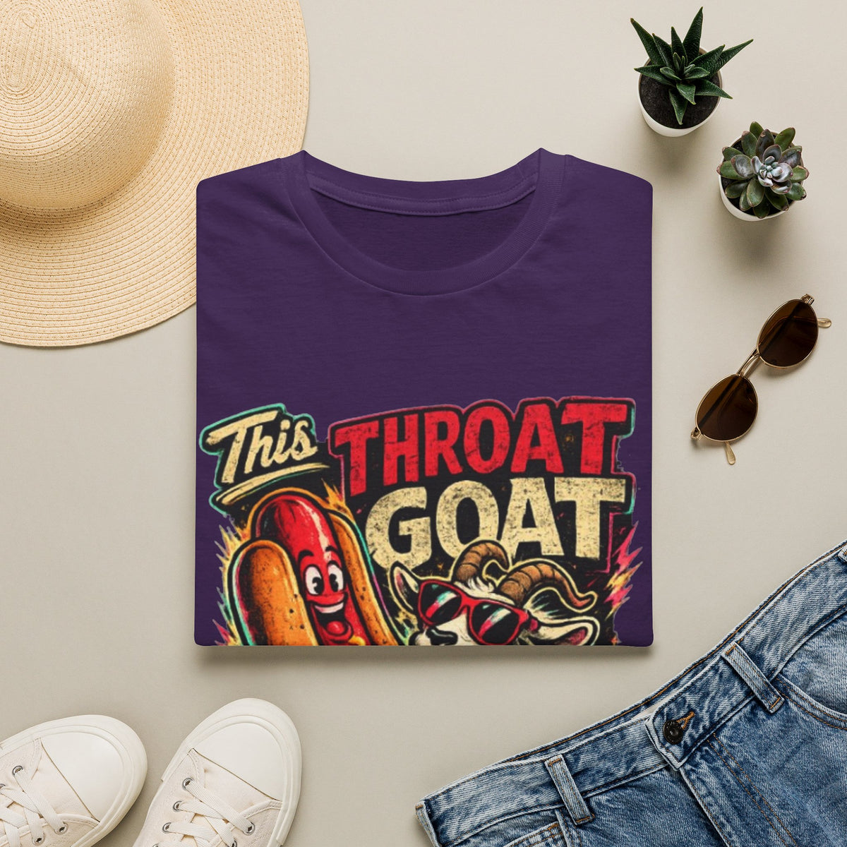 This Throat Goat Adult T-Shirt — Retro Hot Dog Graphic Tee