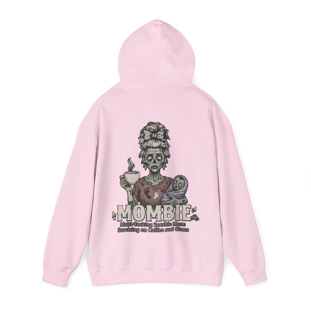 Mombie Adult Hoodie — “Mombie” Funny Coffee & Chaos Mom Sweatshirt