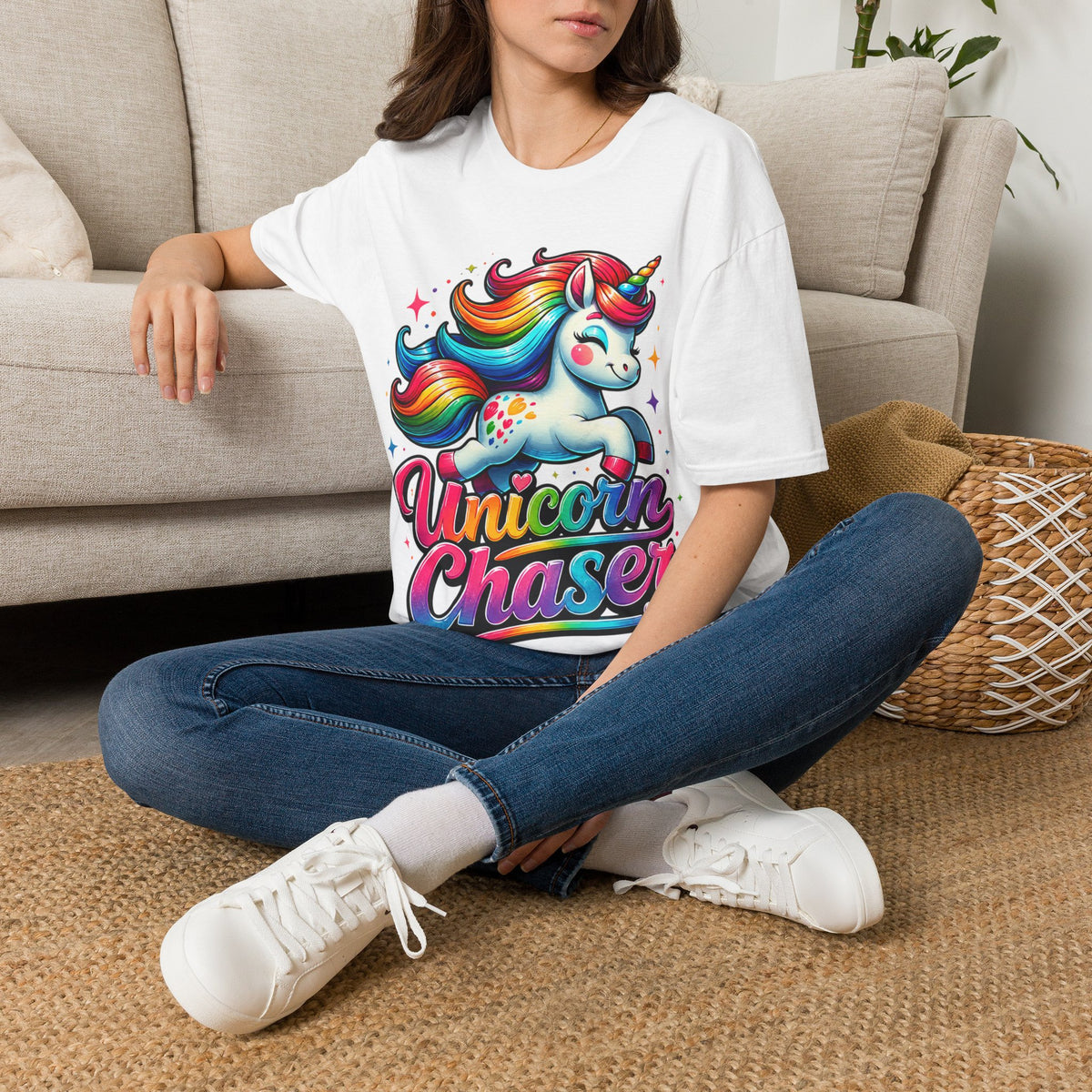 Funny Unicorn Chaser Adult T-Shirt — Rainbow Magical Unicorn Tee