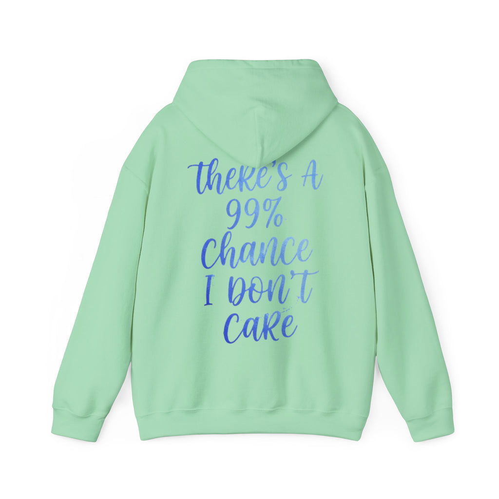 99% Chance I Don’t Care Adult Hoodie — Funny Casual Graphic Hooded Sweatshirt