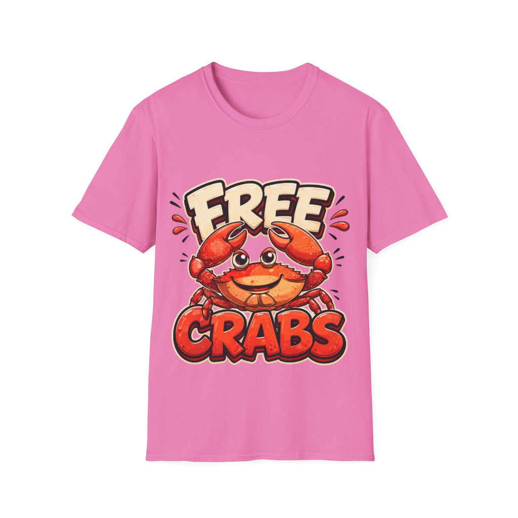 Free Crabs Adult T-Shirt — Funny Seafood Beach Graphic Tee