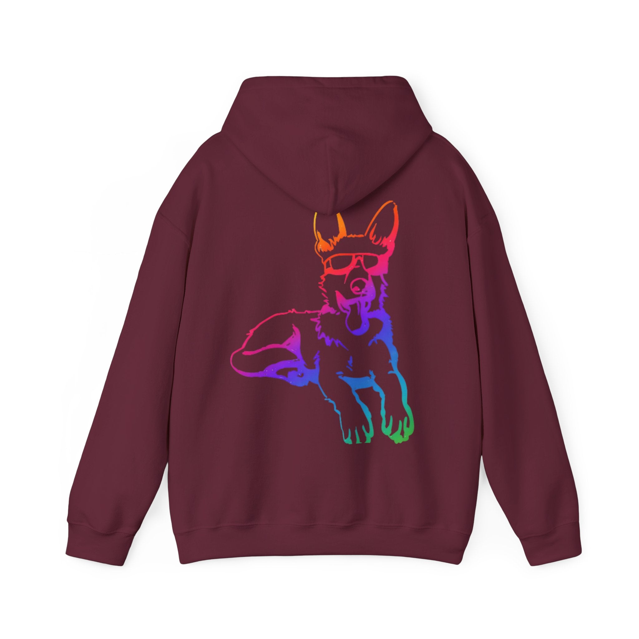 Rainbow Neon German Shepherd Hoodie |  Adults Hoodie