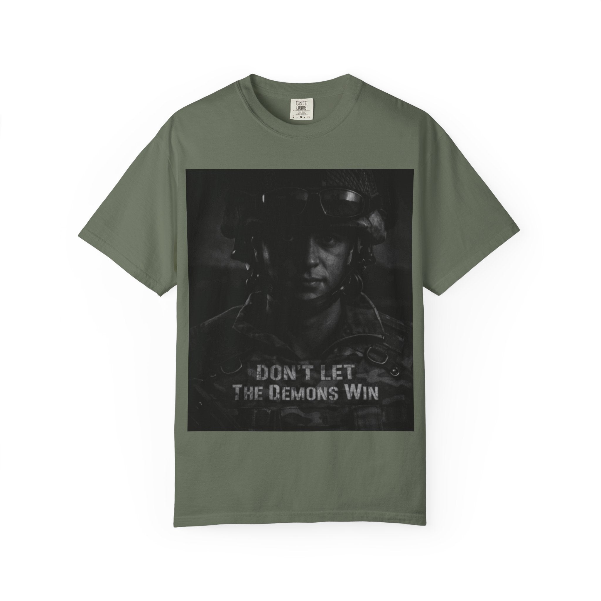 Don't Let the Demons Win T-Shirt — Dark Tactical Graphic Tee
