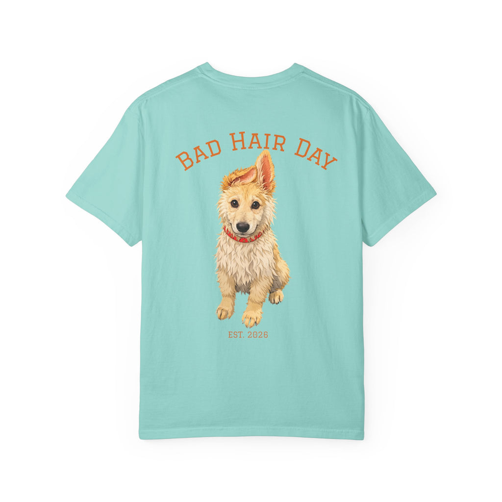 Bad Hair Day Puppy Adult T-Shirt | Paw Print Graphic