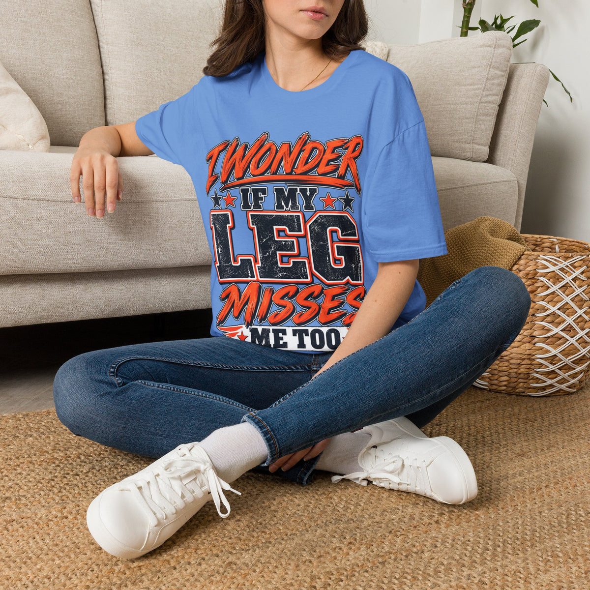 Graphic Adult T-Shirt — "I Wonder If My Leg Misses Me Too" Retro Sports Tee