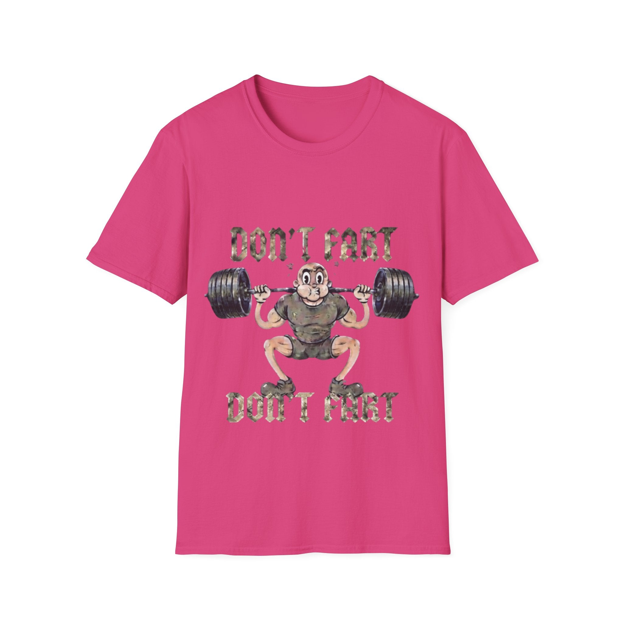 Don't Fart Weightlifting  Adult T‑Shirt — Funny Gym Workout Tee