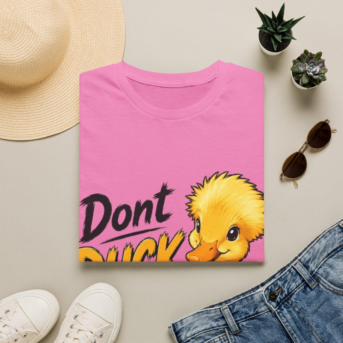 Don't Duck With Me Adult T-Shirt — Cute Yellow Duck Graphic Tee