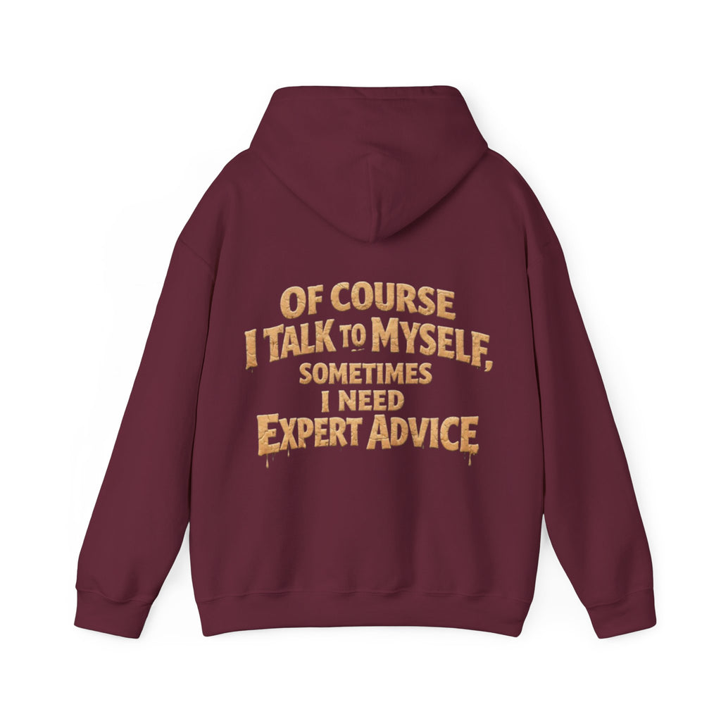 Funny "I Talk to Myself" Adult Hoodie — Expert Advice Graphic Sweatshirt