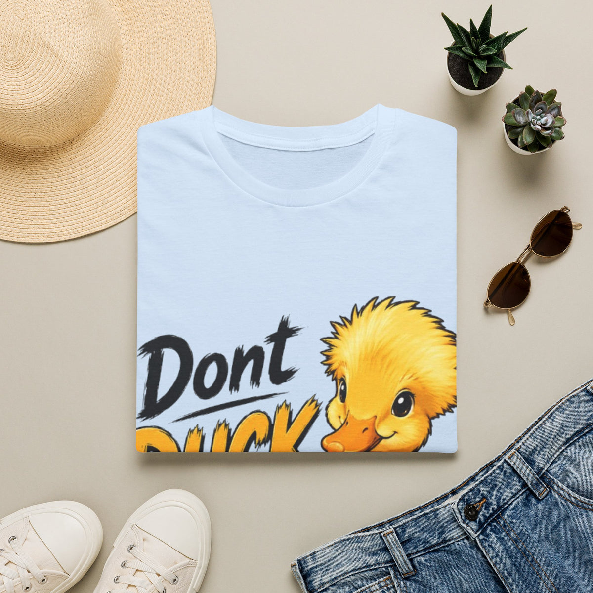 Don't Duck With Me Adult T-Shirt — Cute Yellow Duck Graphic Tee