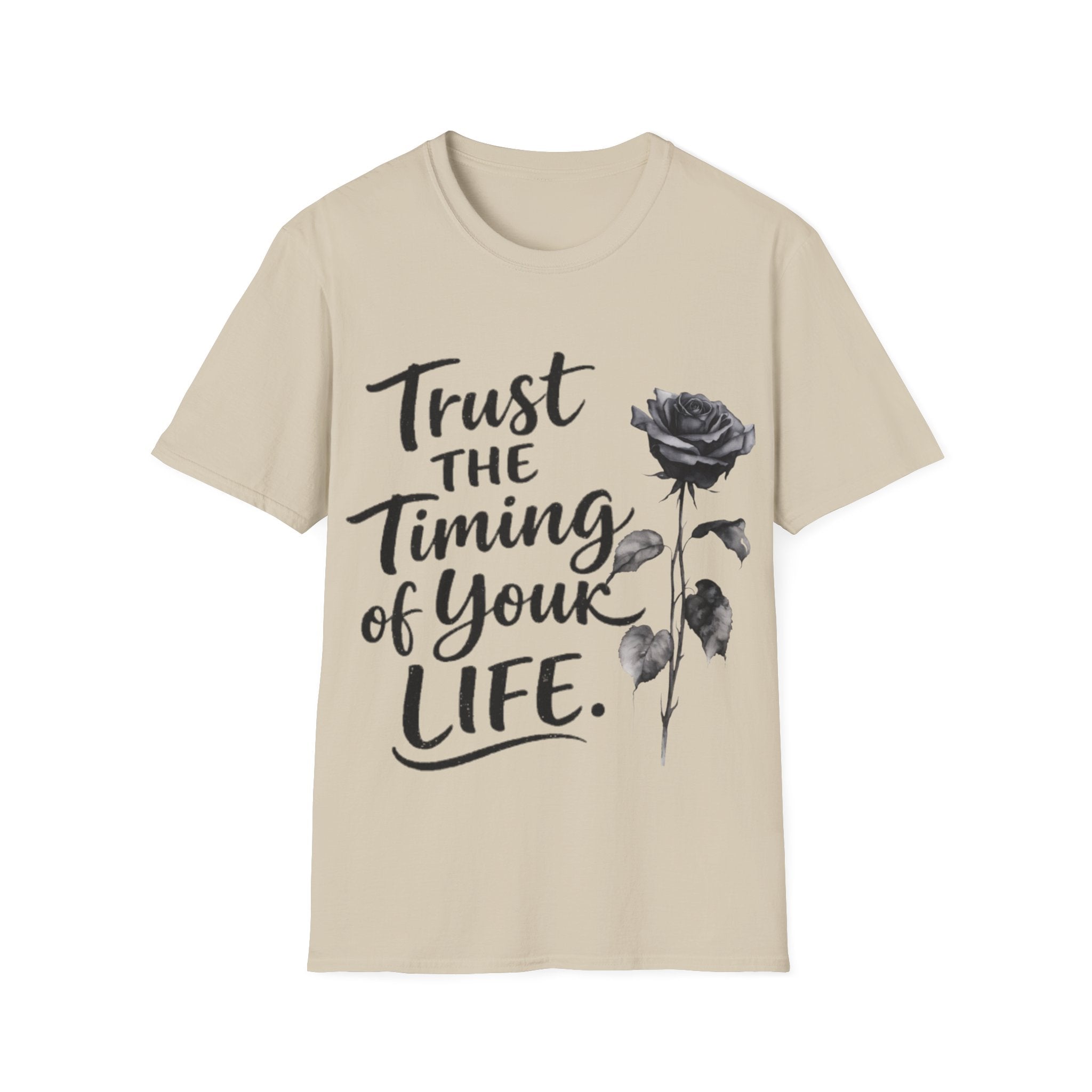 Trust the Timing of Your Life Adult T-Shirt – Inspirational Floral Tee