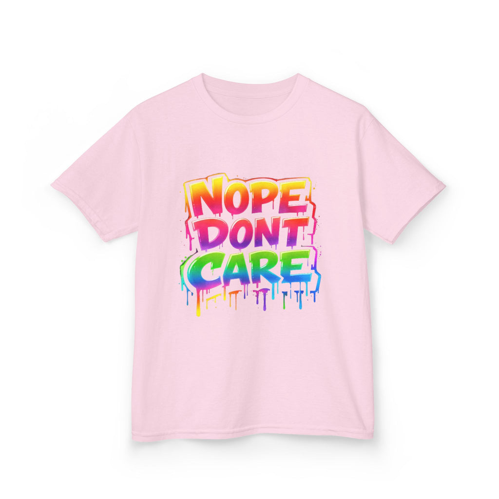 Kids T-shirt — Funny "Nope Don't Care-Lover Graphic