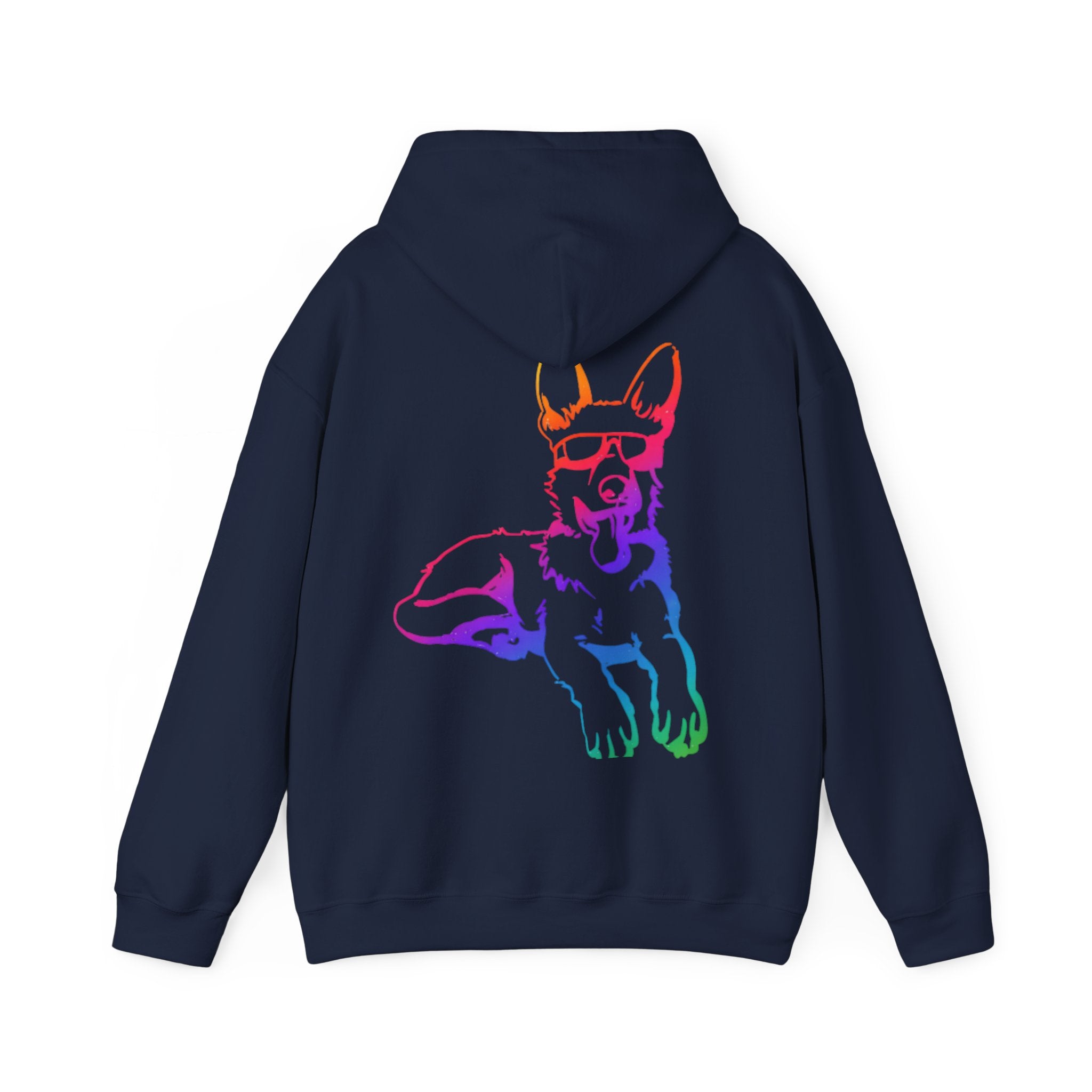 Rainbow Neon German Shepherd Hoodie |  Adults Hoodie
